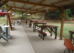 Covered shooting benches